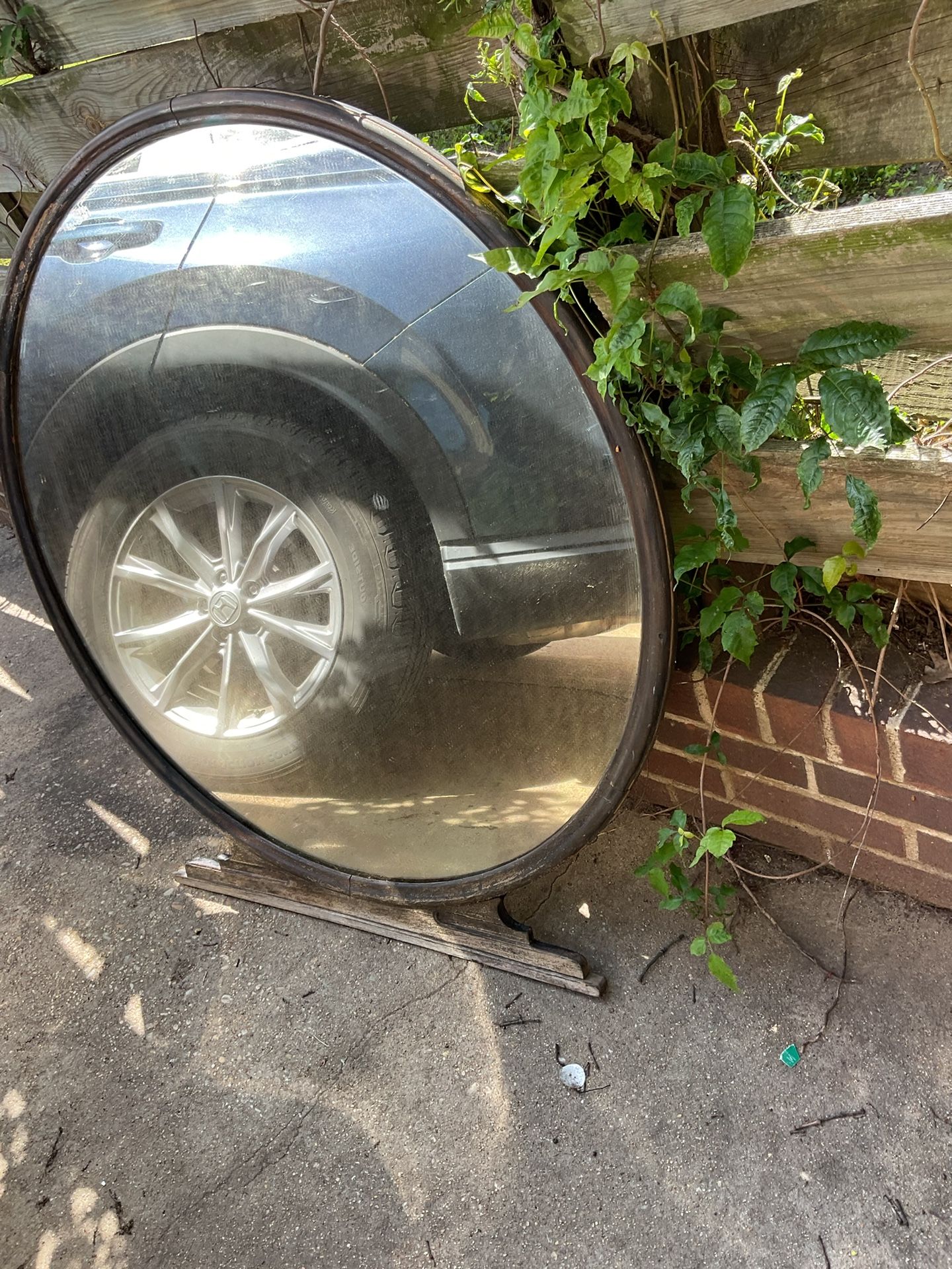A Nice, Old, Vintage, Big, Round Mirror ( Some Fixing Up)