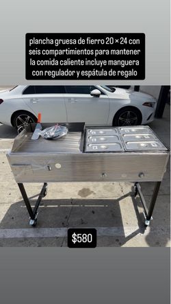 plancha para tacos 20 × 24 con doble vaporera