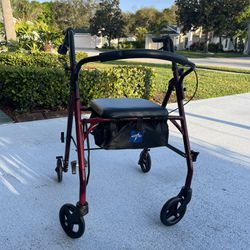 Rollator Walker With Seat And Storage