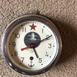 Russian Soviet B CCCP Navy Kauahguyckue Red Star Maritime Submarine Clock & Key