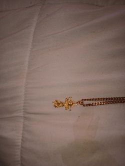 Gold-Tone Chain Necklace with Figure Pendant