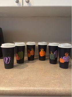 6-pk LIMITED EDITION Starbucks 2021 Halloween re-usable hot cup (glow-in-the-dark)