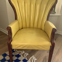 Beautiful Vintage Leather Wingback Chair