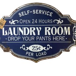 New Metal Laundry Sign 