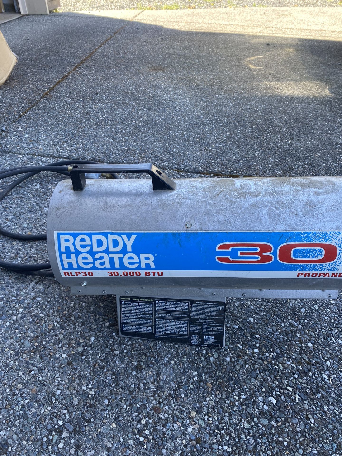 Reddy heater -RLP30 propane 30000 BTU