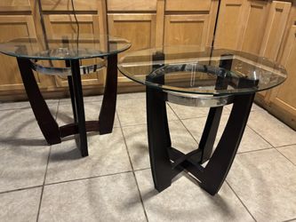Round Top Glass End Tables