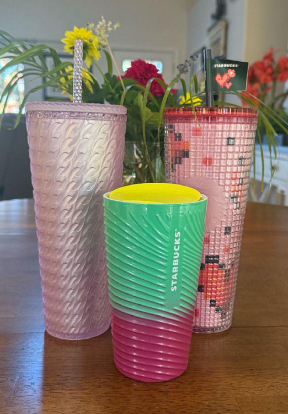 3pc Starbucks Tumblers Bundle❣️ 2 Brand New 24 oz. Cold drinks 1 12 oz Hot drinks