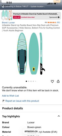 Lucear Inflatable Stand Up Paddle Board Non-Slip Deck with Premium SUP Accessories