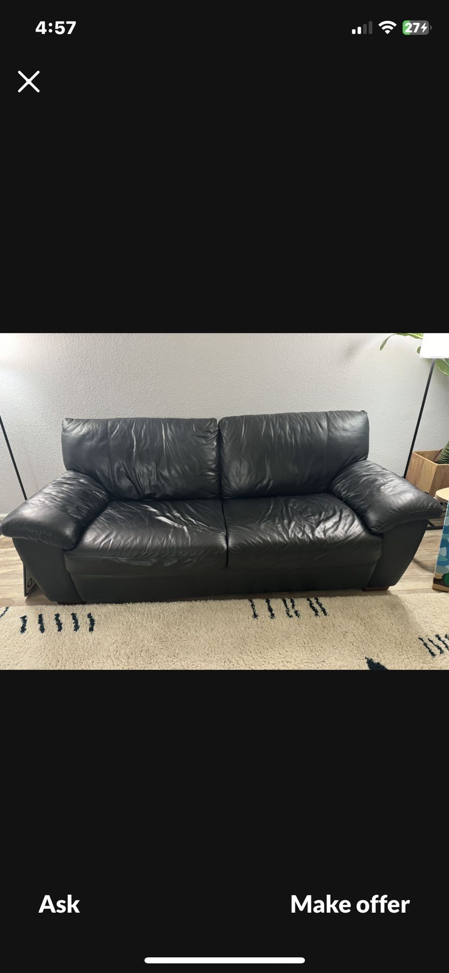 Black Leather Couch 