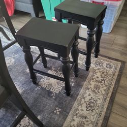 Black stools chair set counter height