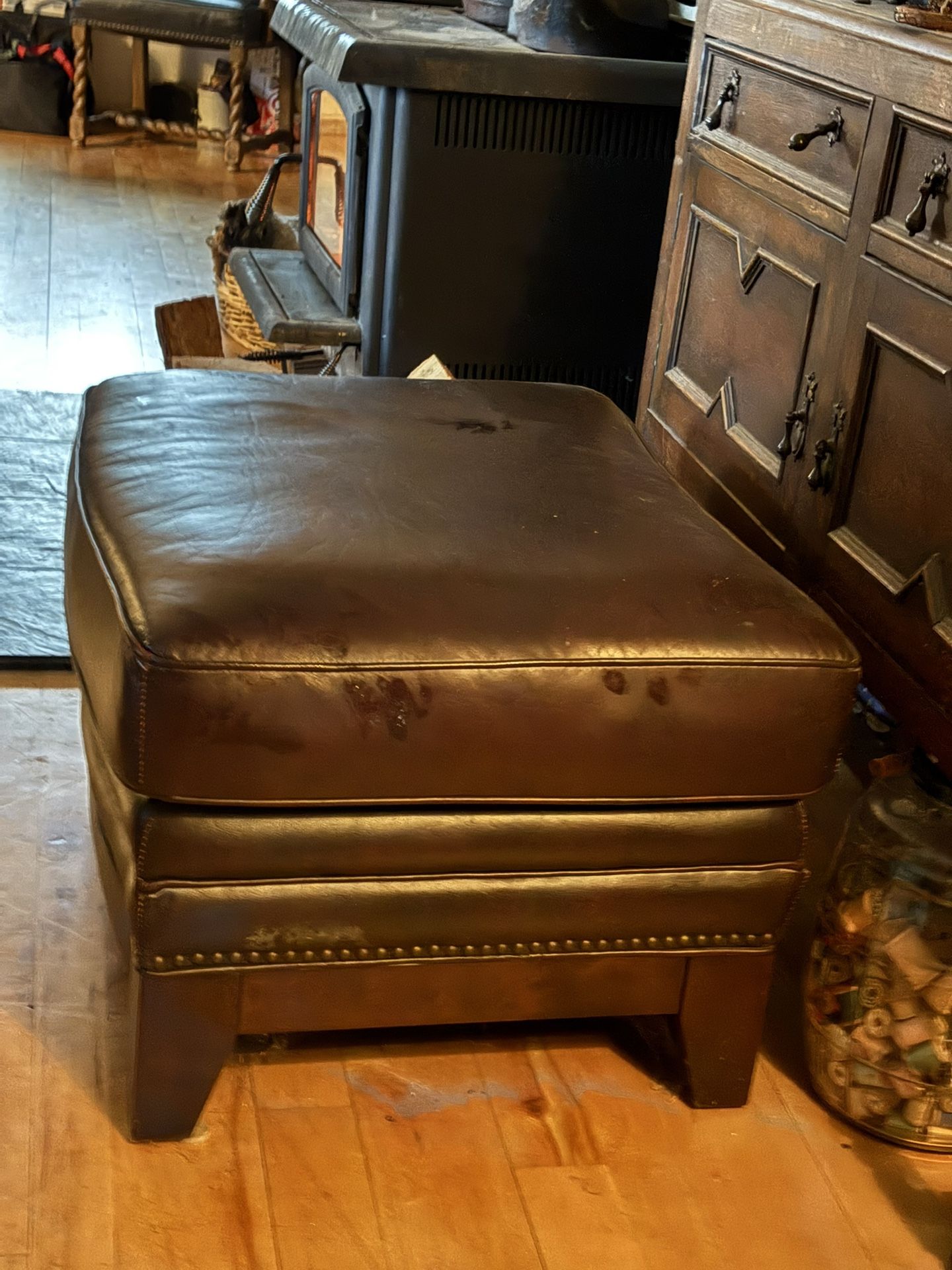 Leather Footstool
