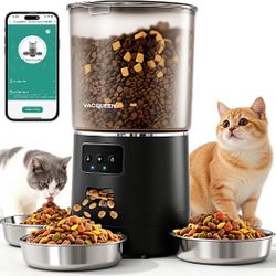Automatic Cat Feeder for 3 Cats, 6L/25 Cup Cat Food Dispenser with Strong Anti-Jam System, Dual-Effect Desiccant, Smart WiFi App Control Pet Feeder, A