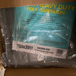 16x20’ Tarp Canopy Cover Shade Waterproof Extra Heavy Duty Gray Lona Carpa Contra El Agua 