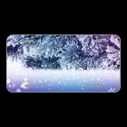 License Plate Novelty Car Front Snow Christmas Holiday Frost