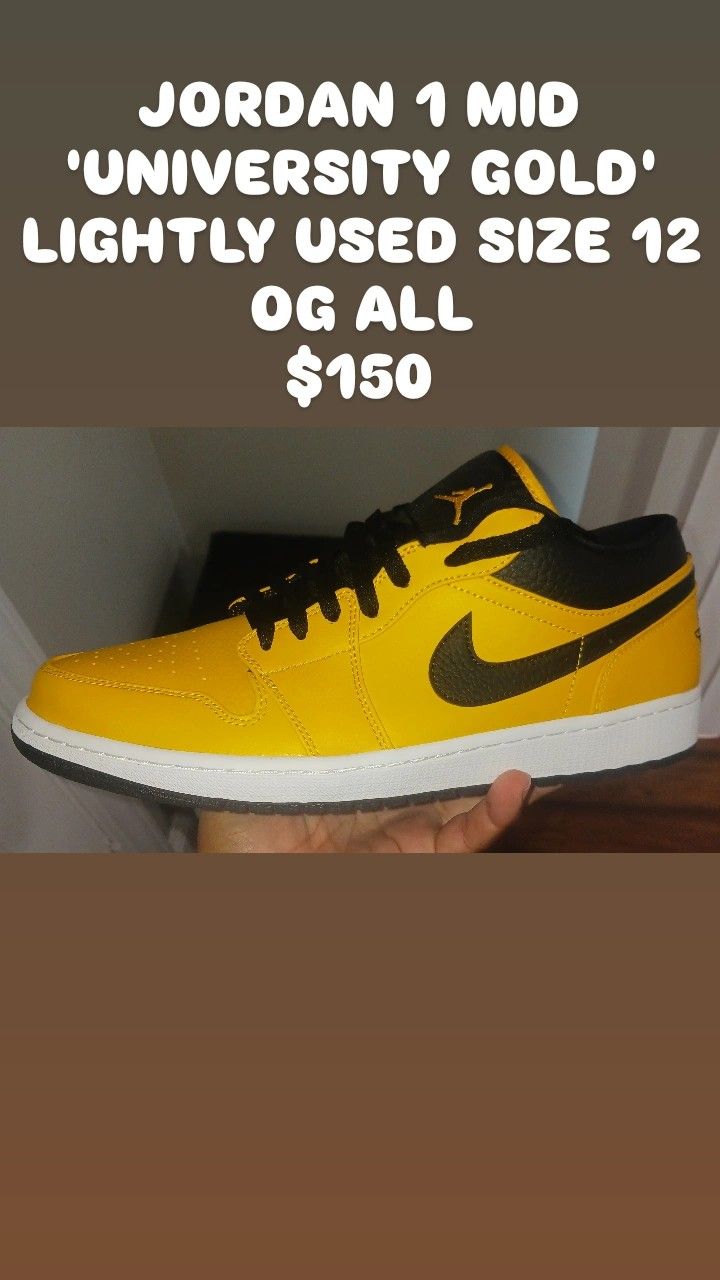 USED JORDAN 1 LOW UNIVERSITY GOLD SIZE 12
