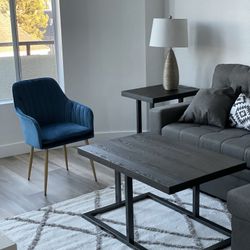 Black 3-Section Coffee Table – Excellent Condition