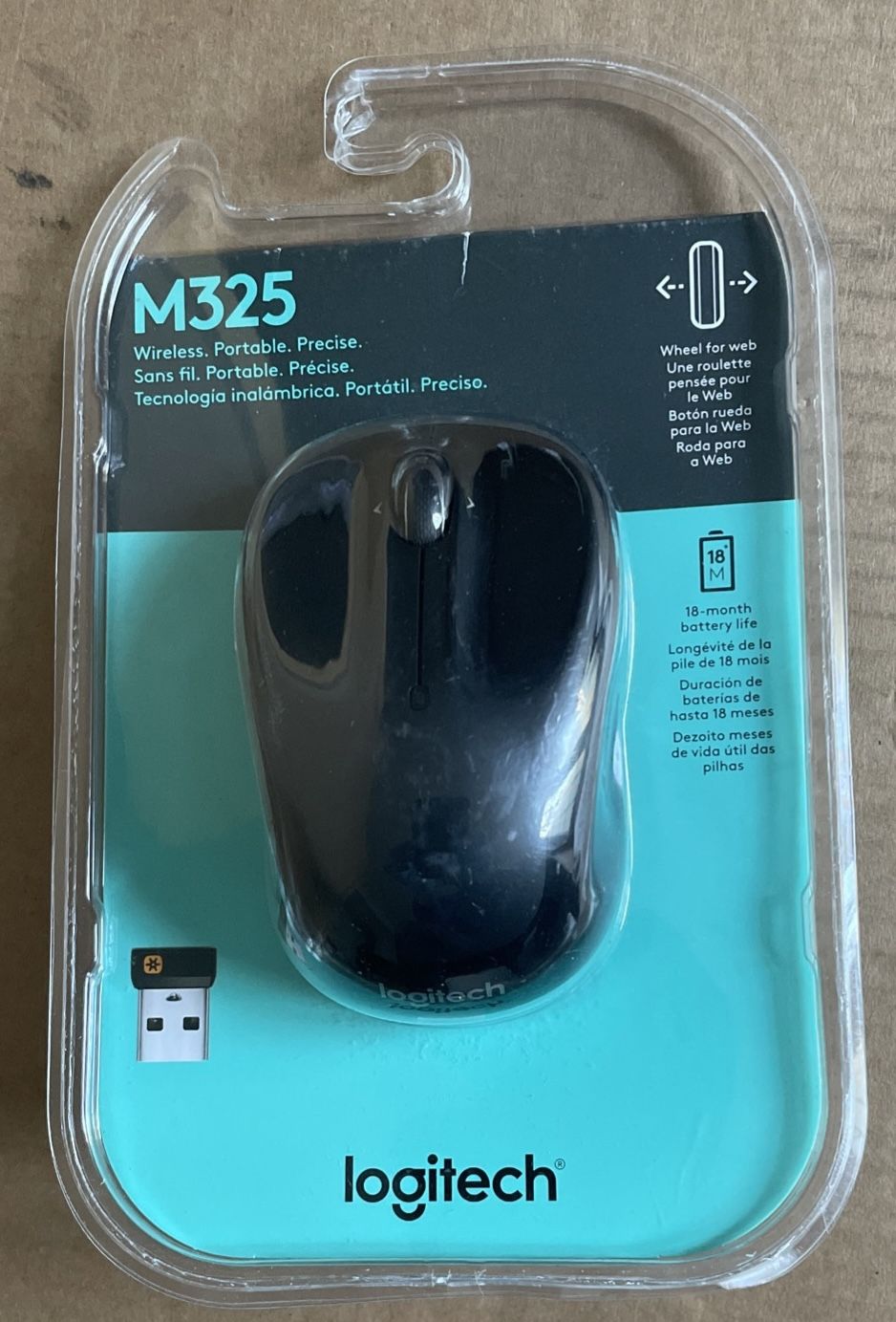 Logitech - M325 Wireless Optical Mouse Nano Receiver Metallic Blue New Sealed