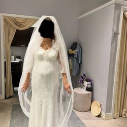 New Wedding Dress + Veil 