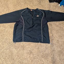 Men's vintage navy blue nike football team UTEP windbreaker 1/4 jacket size XXL