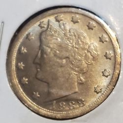 1888 USA 5 CENTS ANTIQUE RESTRIKE COIN 