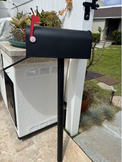 Standard Full Size Mailbox on a 40 1/2” Tall 2” Diameter Steel Pole