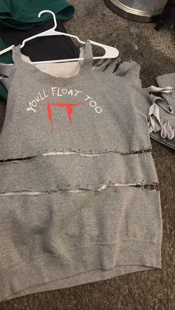 IT 'You'll Float Too' Distressed Gray Sweatshirt