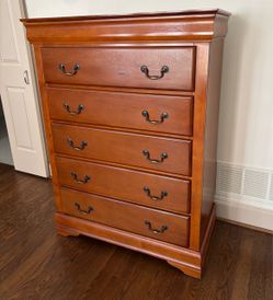 Louis Philippe Style Five Drawer Oak Chest of Drawers
