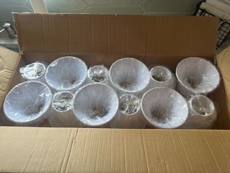 Case of faux silk clip on Chandelier shades