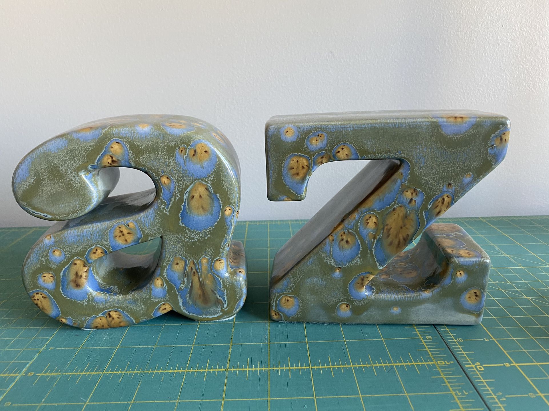 Book Ends ceramic A & Z