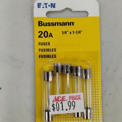 Fuse Tubes 20 Amp And 25 Amp