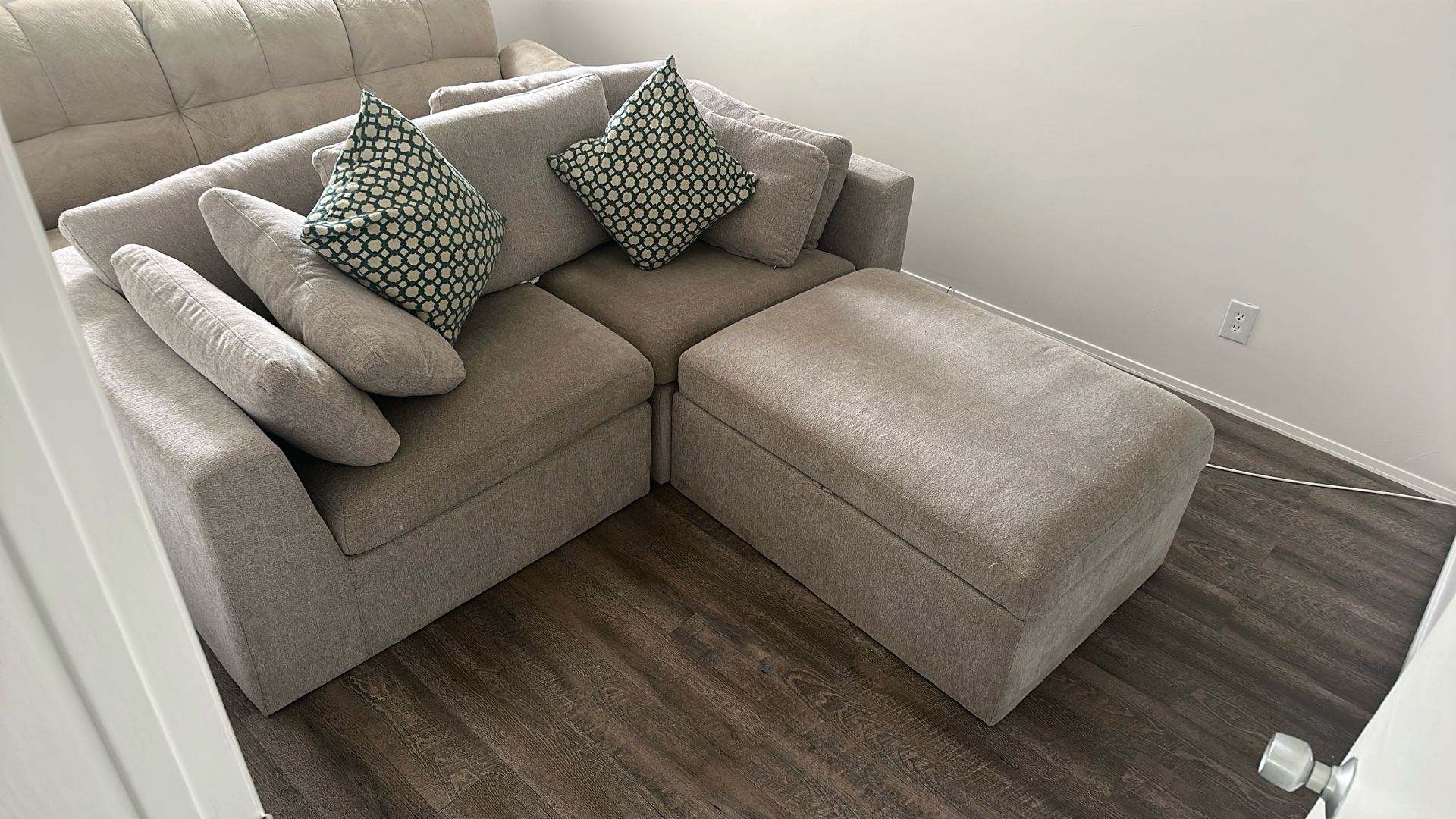 World Market Emmett Modular Sectional – 2 Corner Chairs + Ottoman
