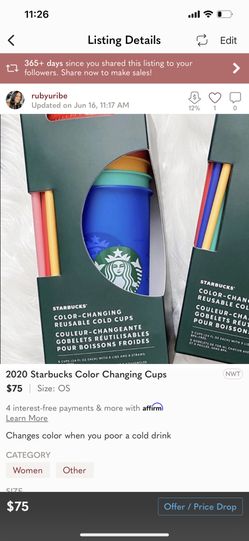 Starbucks Color Changing Cups  WILLING TO TRADE FOR SLIME CUP