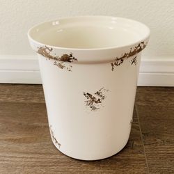 Rustic White Ceramic Pot From Italy 