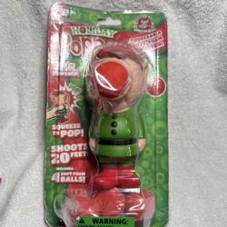 Ed Popper Christmas Holiday Air Powered Soft Foam Shooter Toy New 