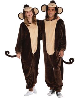 Halloween Couples L/XL Costume - Monkey One-Piece Adult Halloween Costume