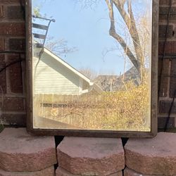 Rustic Metal Glass Mirror