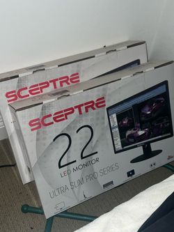 2 x SCEPTRE 22 Inch LED Monitor Ultra Slim Pro Series