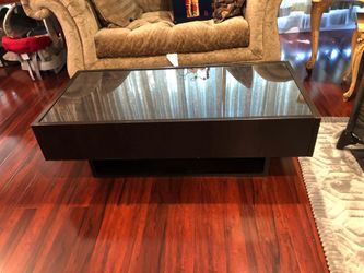 Solid wood TV stand or Living Room table w glass and cabinets