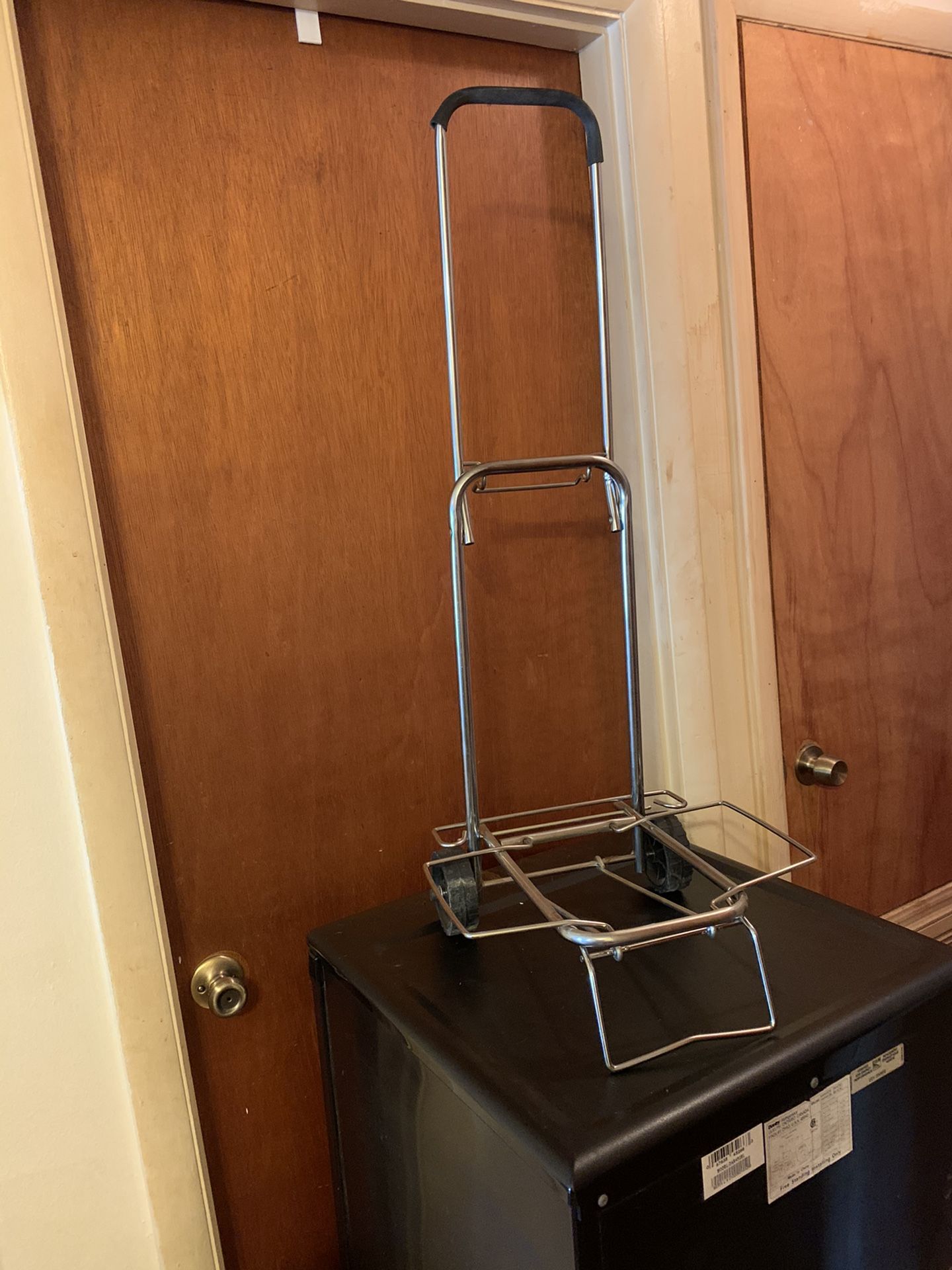 Rolling Cart Carrier. Folds for Storage. Nice