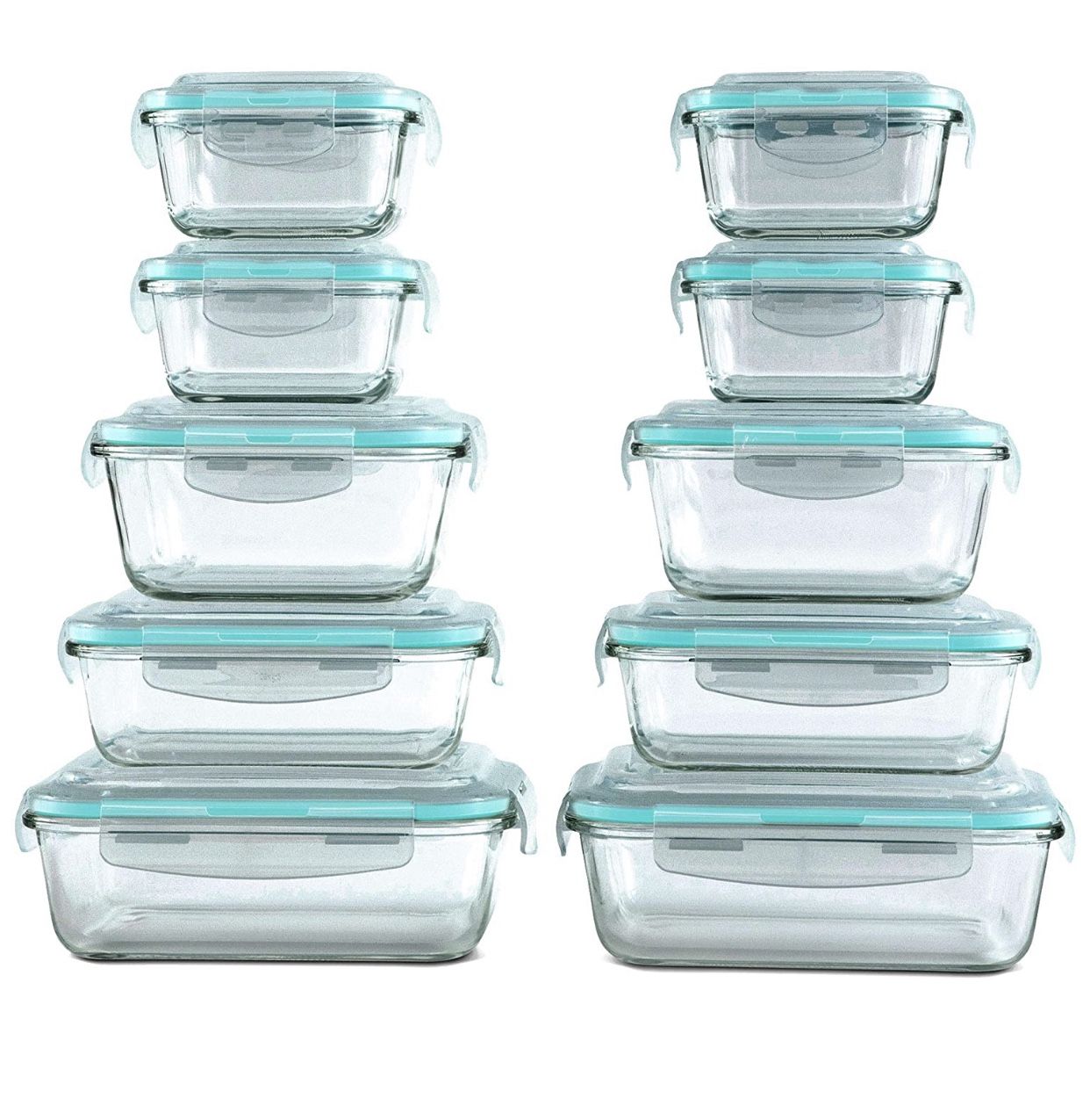 20pcs Glass Food Storage Containers