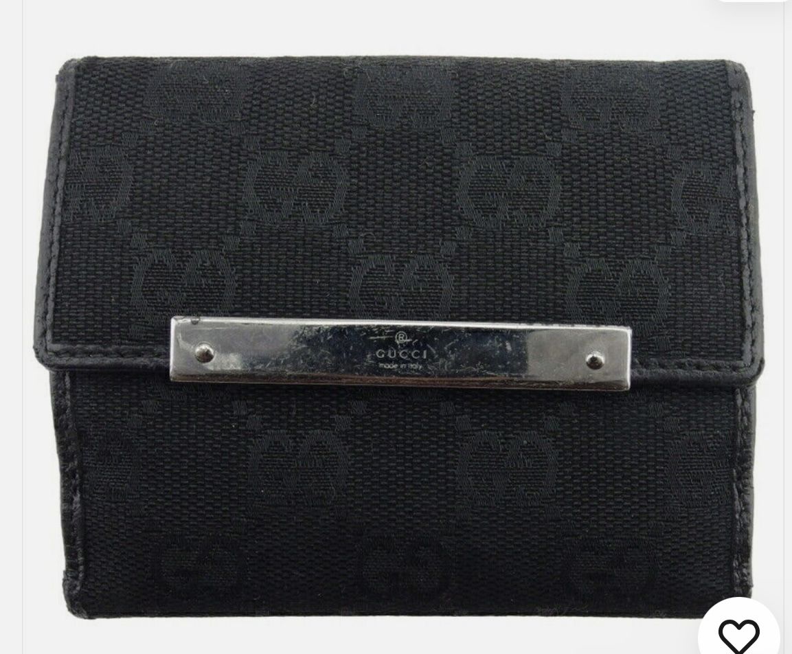 Authentic Gucci W Hook Wallet Canvas X Leather Preloved