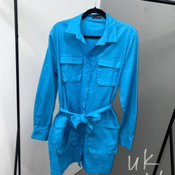 Blue Cargo Mini Dress