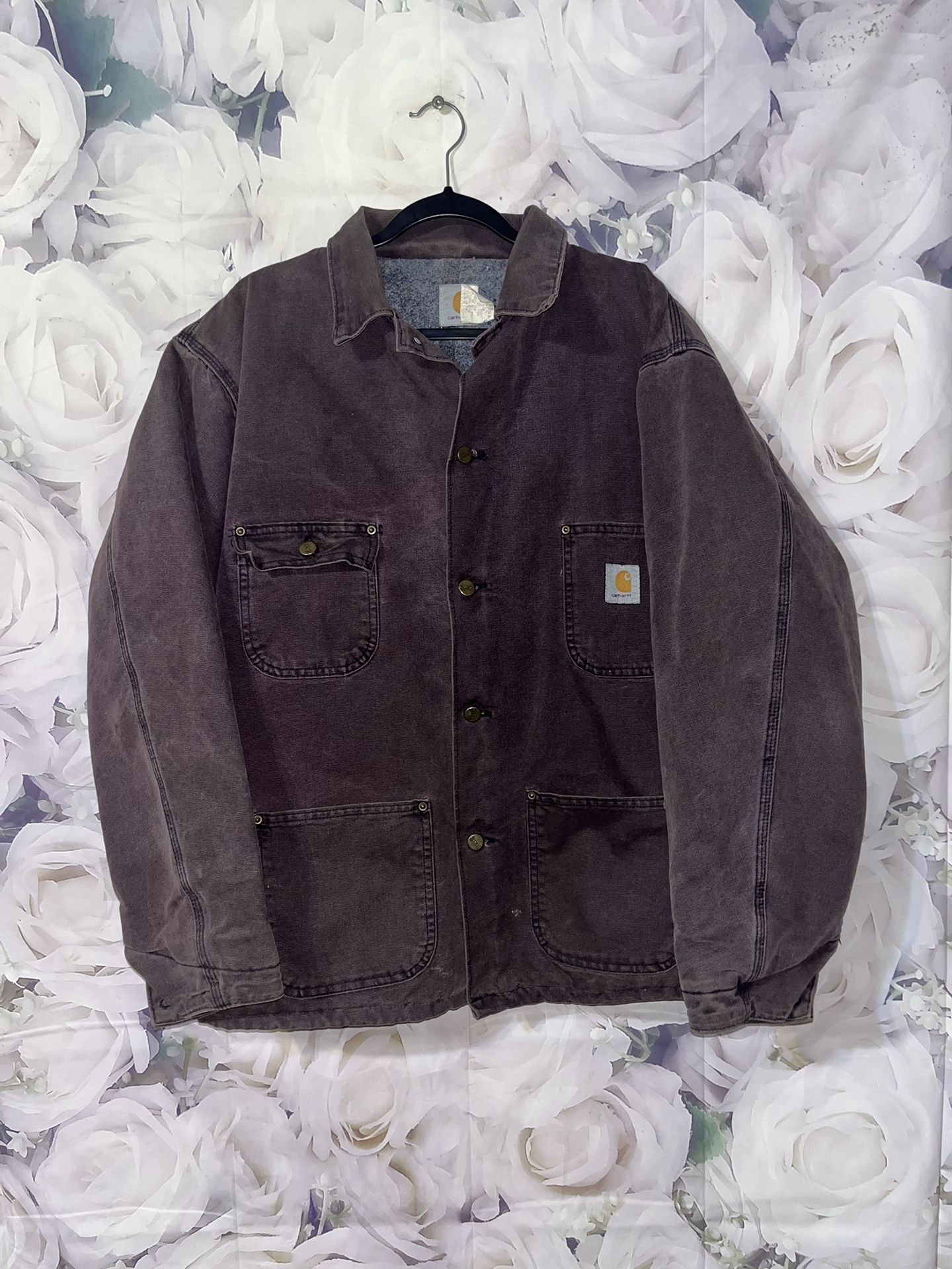 Vintage Carhartt Jacket Union Made Duck Blanket Lined Coat Jacket Mens XL Brown