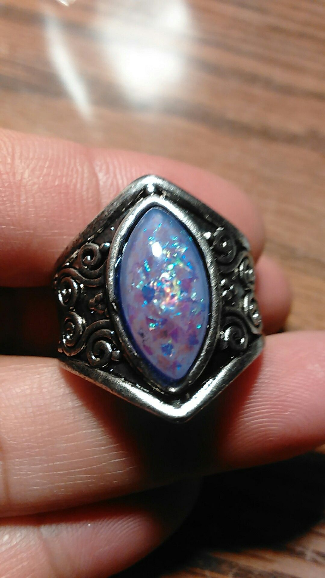 Vintage Designed Ladies Purple Opel Ring, size 9.