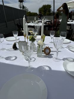 Cristal Glasses And White Plates