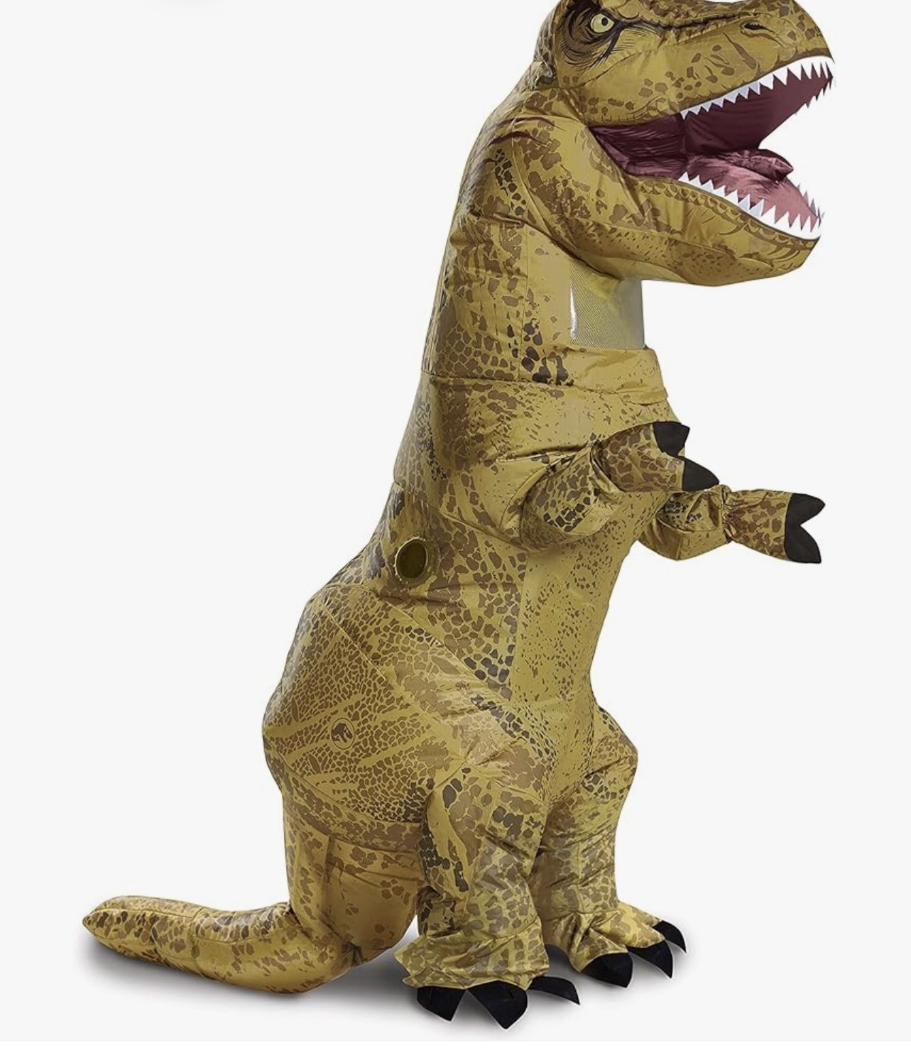 Jurassic World T-Rex Costume, Inflatable Dinosaur Costume for Kids, Children's Size, Fan Operated Expandable Blow Up Jumpsuit Multicolored