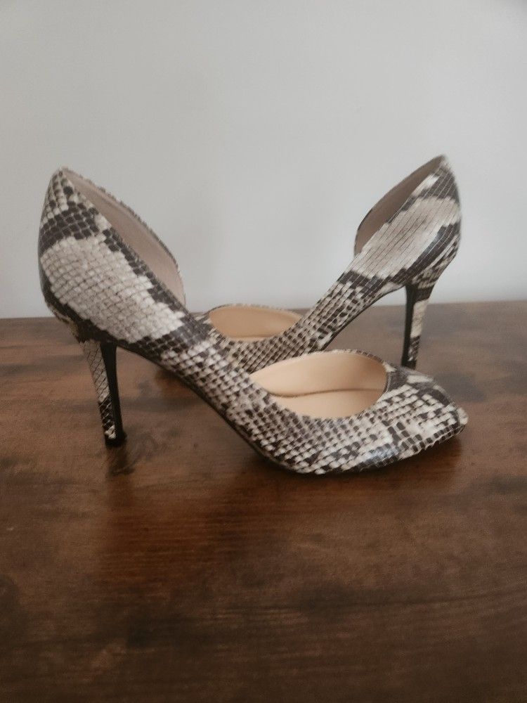 Storage Clean Out - Snakeskin Print Size 9 Peeptoe Pumps