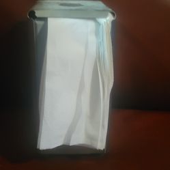 Napkins holder , old , used, had stickers on it , 