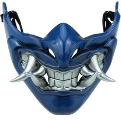 CrazyCatCos MK Game Mask, Jade/Sub-Zero/Kabal/Saibot/Scorpion/Smoke Resin Mask For Halloween Costume Accessory (Sub-Zero 11(2))