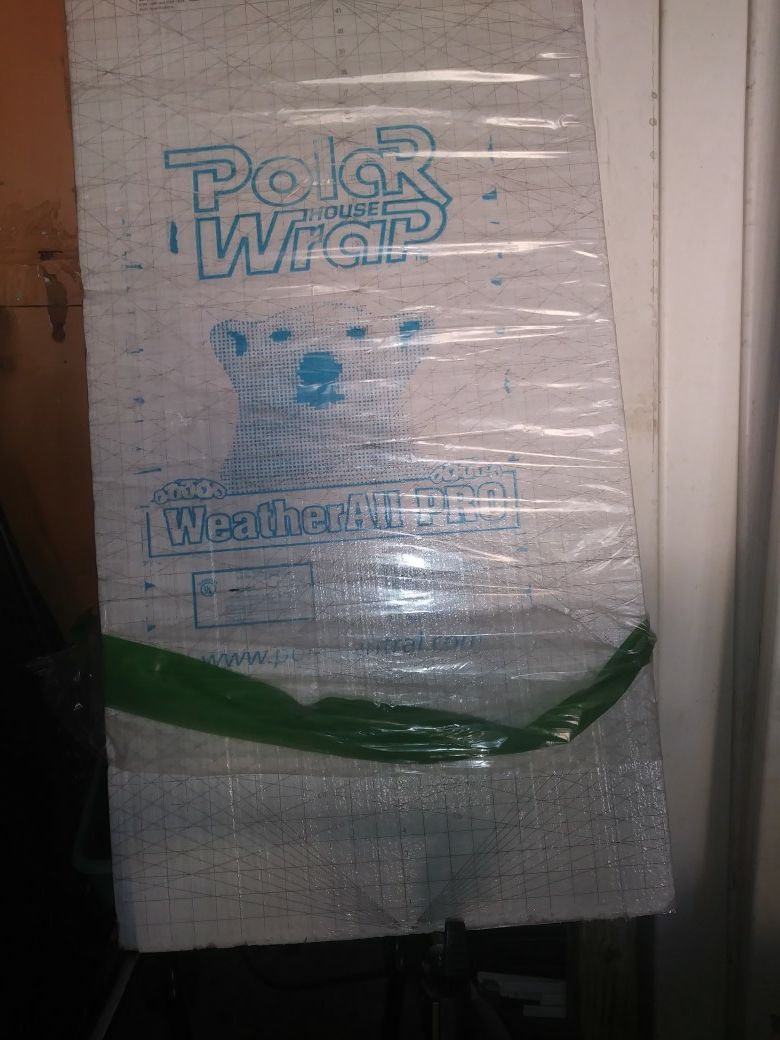 Polar house wrap weather All Pro fanfold insulation quarter inch by 48 inch by 50 ft